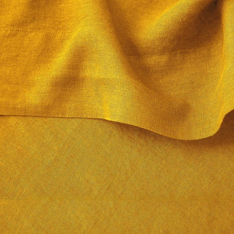 Buy 100% Pure Linen Golden Ochre Luxury Bedsheet Set | Shop Verified Sustainable Bed Linens on Brown Living™