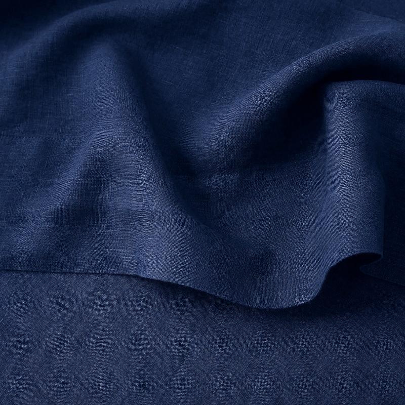 Buy 100% Pure Linen Midnight Blue Luxury Bedsheet Set | Shop Verified Sustainable Bed Linens on Brown Living™