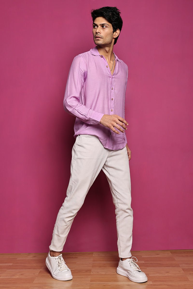 Buy 100% Sugarcane Fabric Lavender Shirt | Shop Verified Sustainable Mens Shirt on Brown Living™