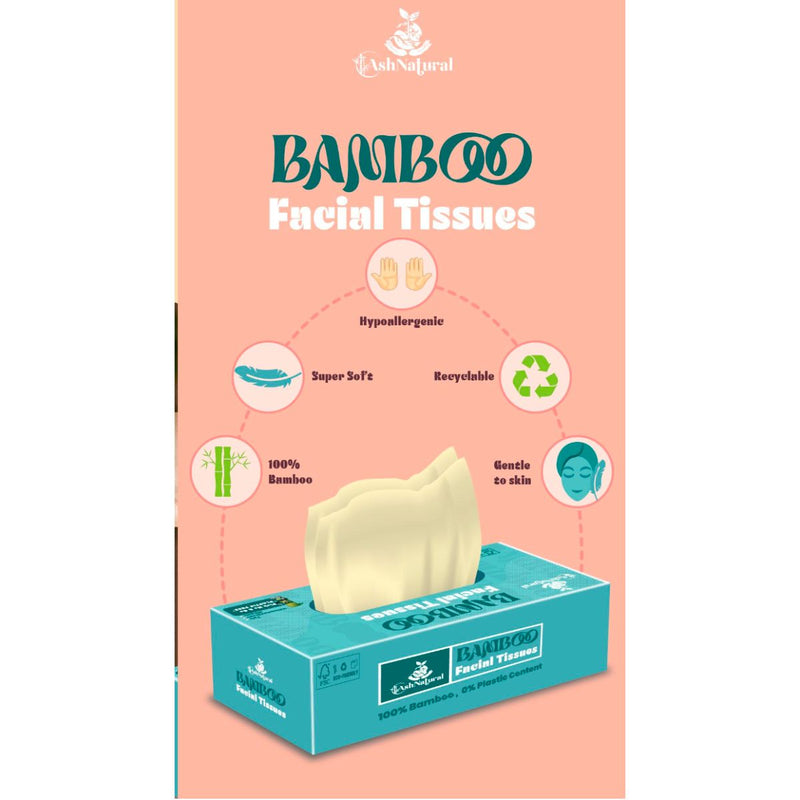 2 Ply Bamboo Facial Tissue- 100 Pulls | Verified Sustainable Tissue Roll on Brown Living™