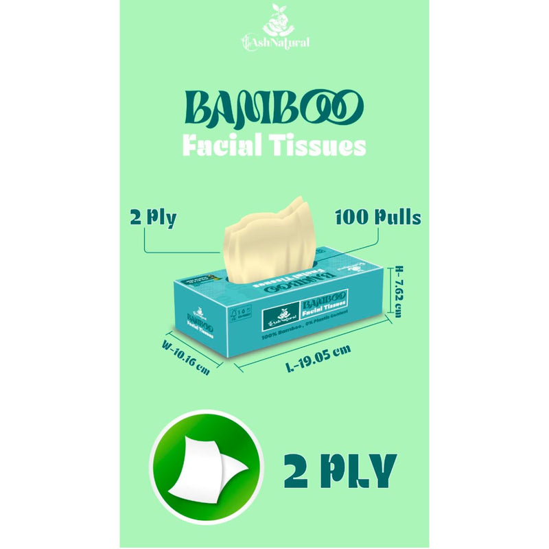 2 Ply Bamboo Facial Tissue- 100 Pulls | Verified Sustainable Tissue Roll on Brown Living™