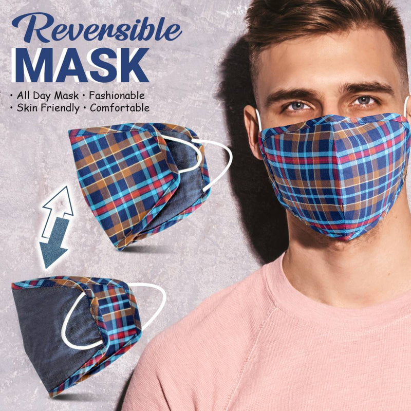 Buy 6 Layered Reversible Denim Cotton Mask (Pack Of 3) | Shop Verified Sustainable Face Mask on Brown Living™