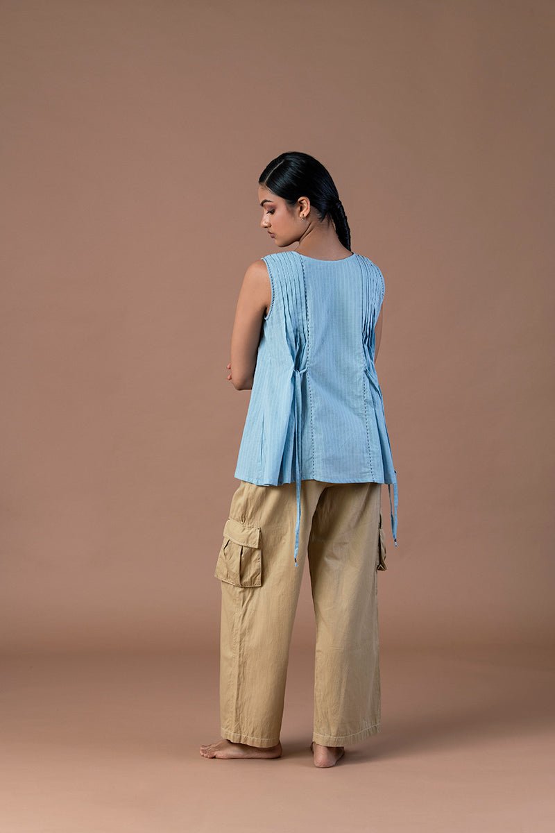 Buy Aasmani Pleated Organic Cotton Top | Shop Verified Sustainable Products on Brown Living