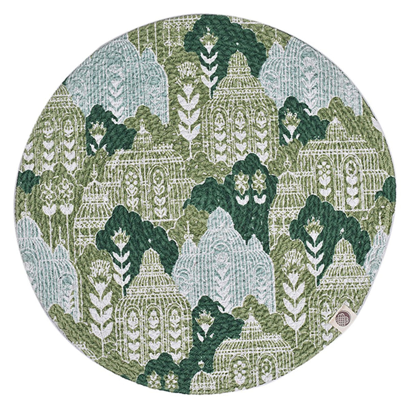 Buy Abstract Green Round Mat - Set of 2 | Shop Verified Sustainable Table Linens on Brown Living™