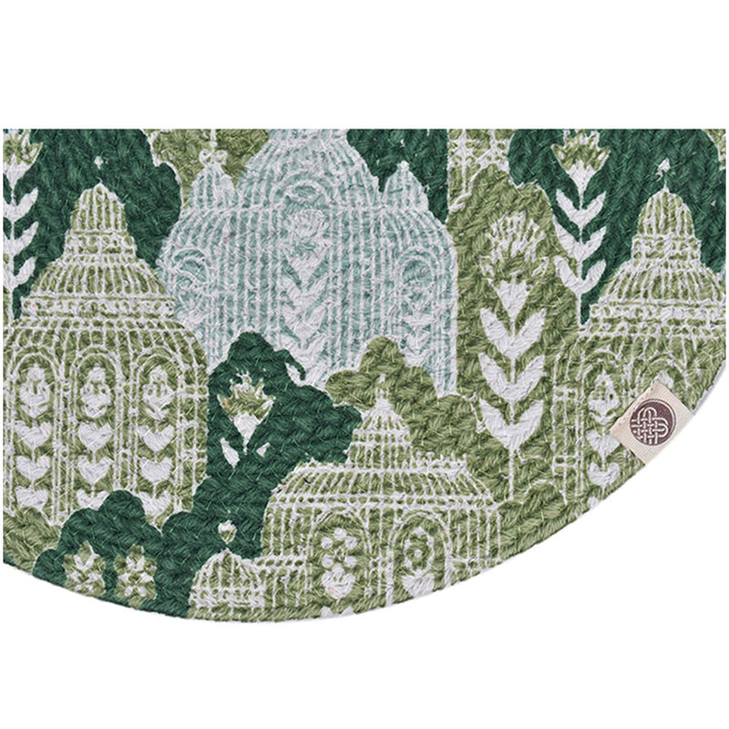 Buy Abstract Green Round Mat - Set of 2 | Shop Verified Sustainable Table Linens on Brown Living™