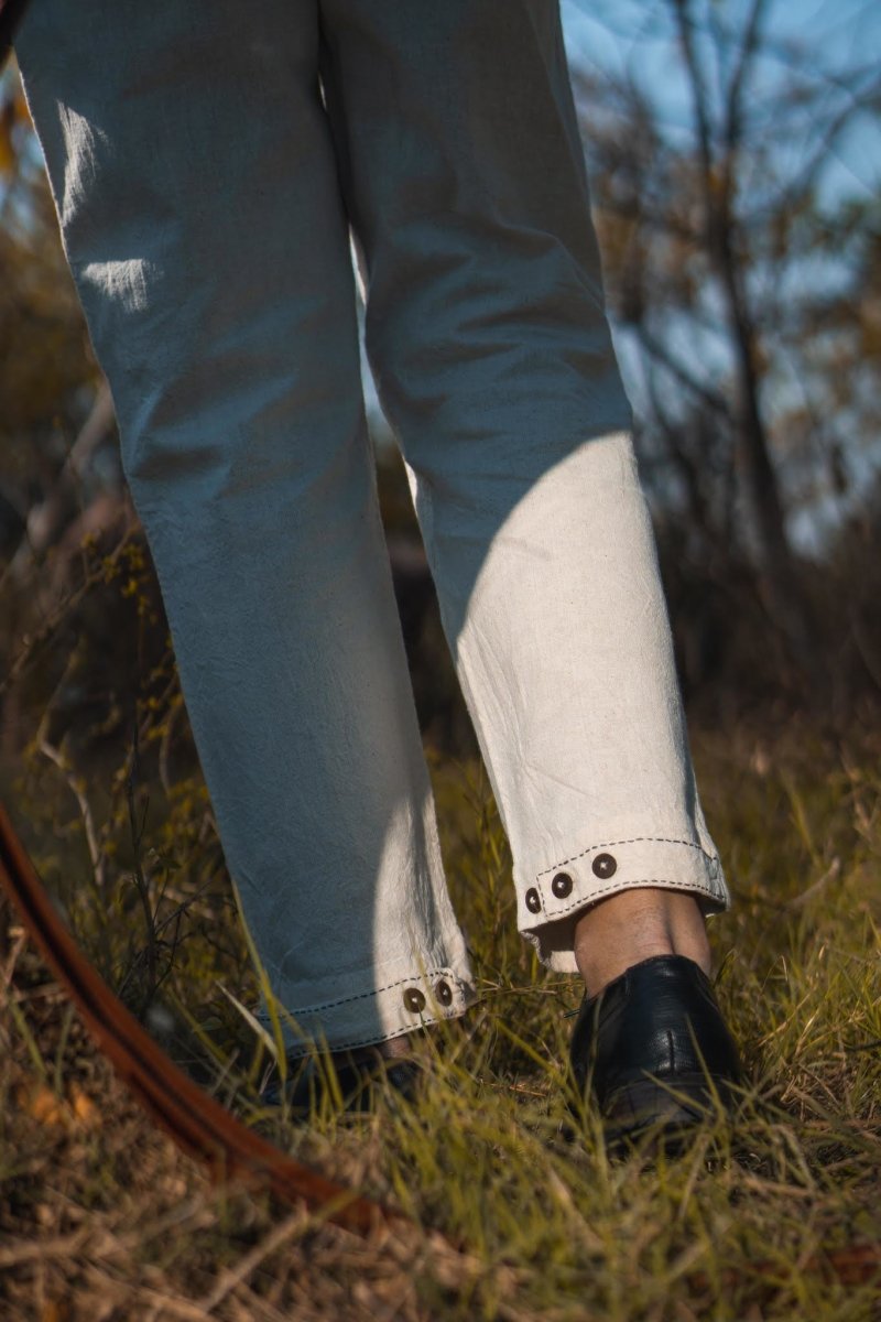 Buy Handwoven Adjustable Hem Cotton Pant | Shop Verified Sustainable Mens Pants on Brown Living™