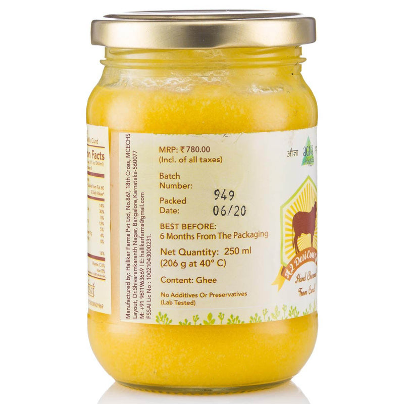 Agna A2 Desi Gir Cowghee- 500G | Verified Sustainable Ghee on Brown Living™