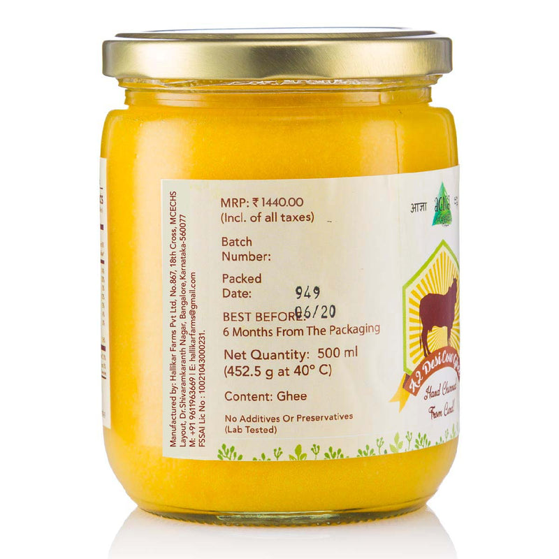 Agna A2 Desi Gir Cowghee- 500G | Verified Sustainable Ghee on Brown Living™