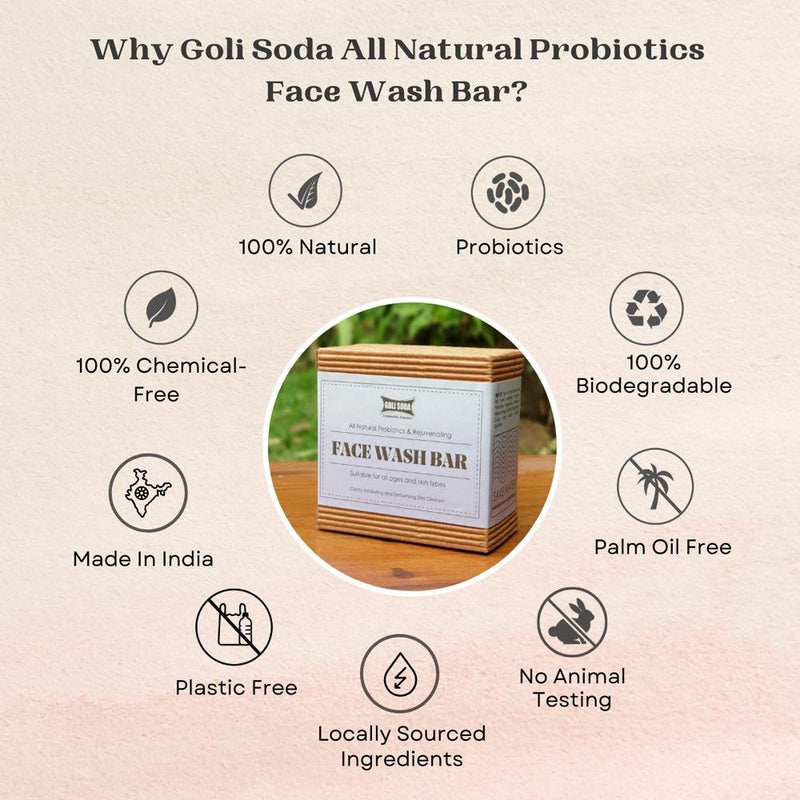 Buy All Natural Probiotics & Rejuvenating Face Wash Bar (Pack of 1) | Shop Verified Sustainable Face Wash on Brown Living™