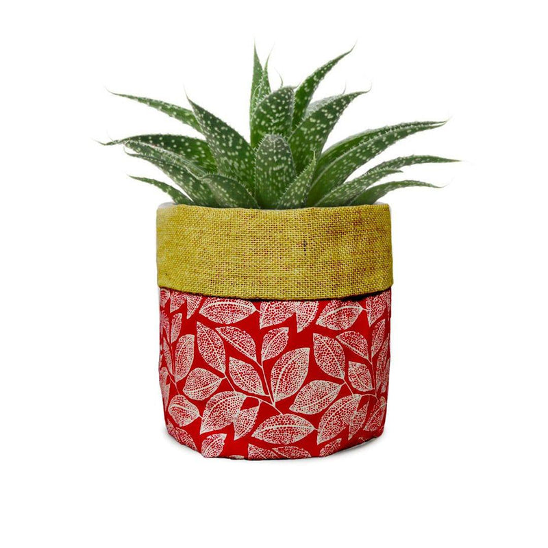 Buy Aloma Jute Planter - Leafy print - Set of 2 | Shop Verified Sustainable Pots & Planters on Brown Living™