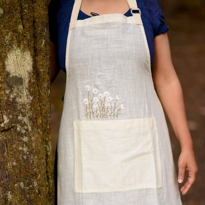 Buy Amala Cream Apron | Shop Verified Sustainable Kitchen Linens on Brown Living™