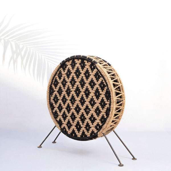 Buy Asteroid Jute & Cotton Round Lamp | Shop Verified Sustainable Lamps & Lighting on Brown Living™