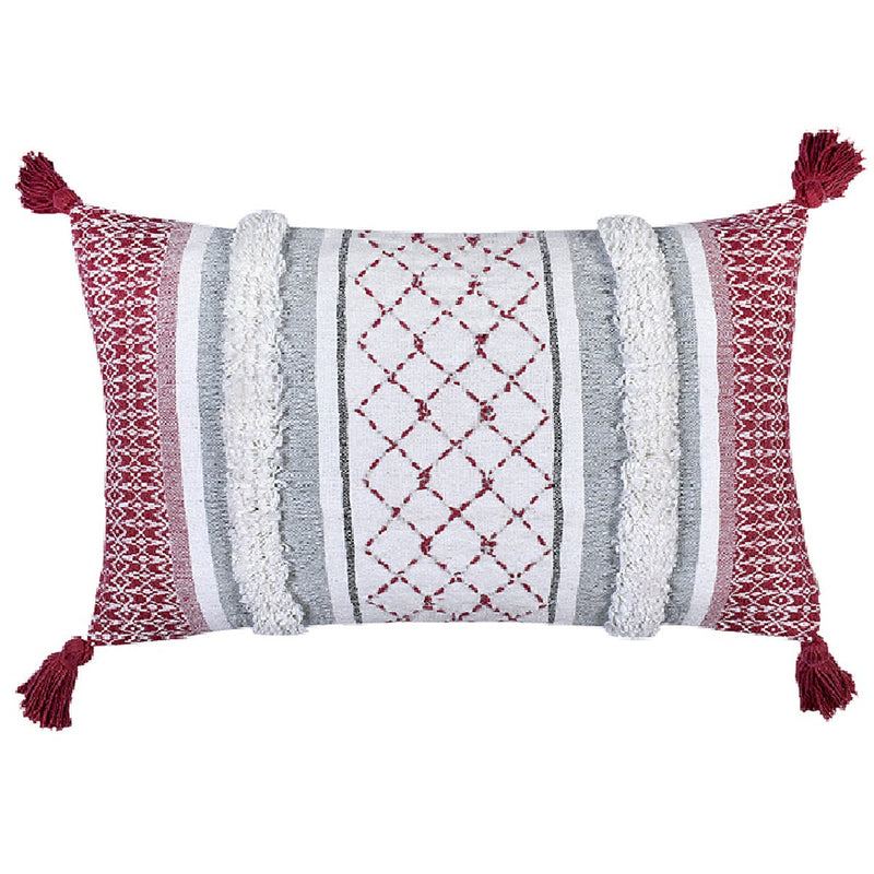 Buy Atrisuta Fringed Cushion Cover (Muted Scarlet) | Shop Verified Sustainable Covers & Inserts on Brown Living™