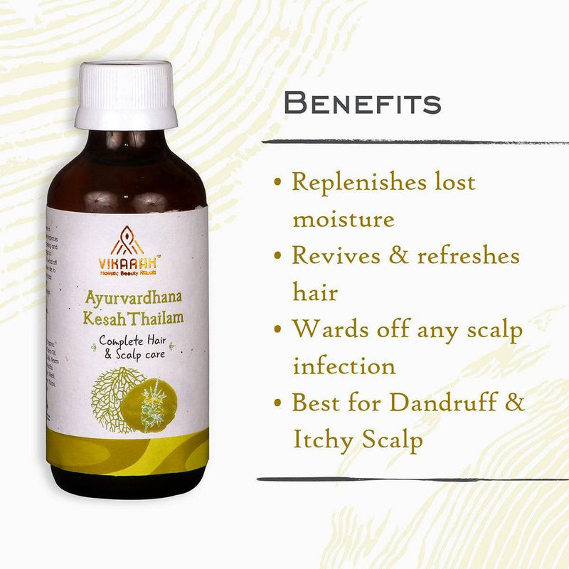 Buy Ayurvardhana Kesah Thailam - Complete Hair & Scalp Care Hair Oil | Shop Verified Sustainable Hair Oil on Brown Living™