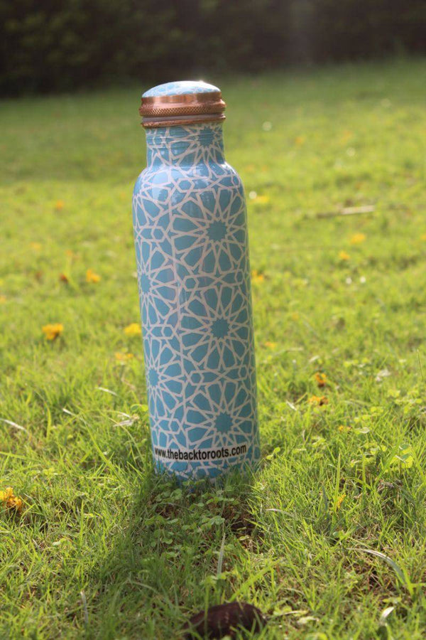 Buy Ayurvedic Copper Bottle | Printed | 1 Ltr. | Shop Verified Sustainable Bottles & Sippers on Brown Living™