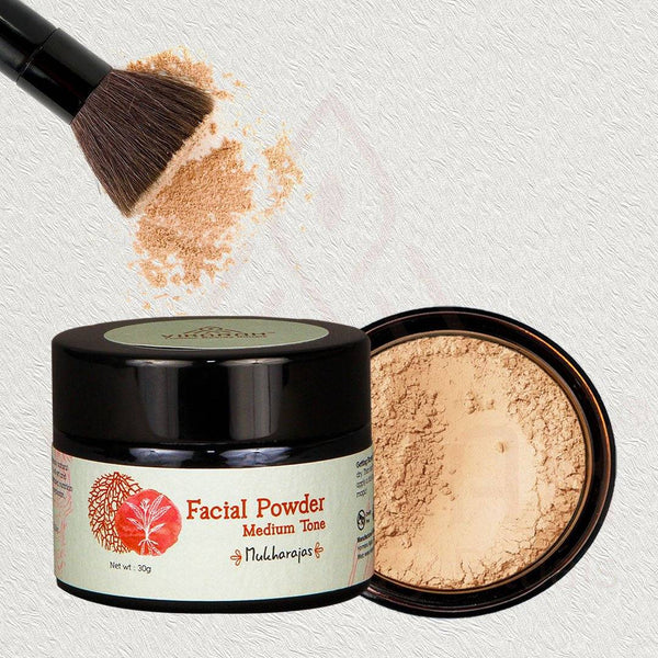 Buy Ayurvedic Facial Powder Medium Tone | Shop Verified Sustainable Makeup Compact on Brown Living™