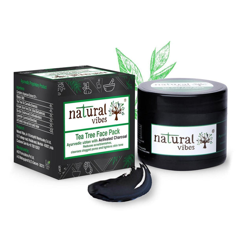 Buy Ayurvedic Tea Tree and Activated Charcoal Face Pack 50g | Shop Verified Sustainable Face Pack on Brown Living™