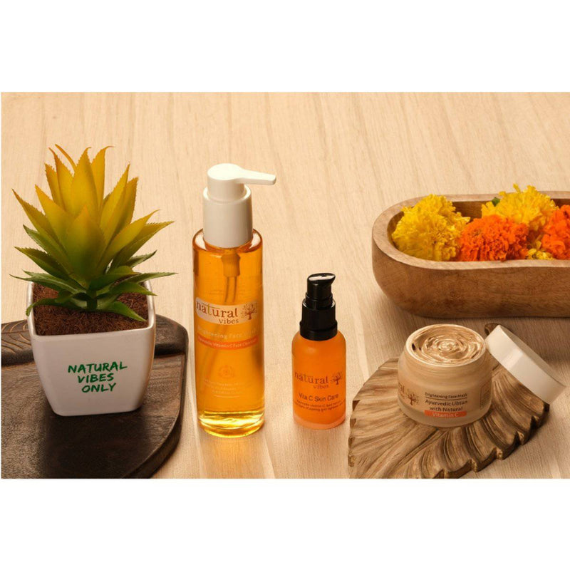 Buy Ayurvedic Vitamin C Brightening Skin Care Regime (Face wash + Serum) | Shop Verified Sustainable Face Wash on Brown Living™