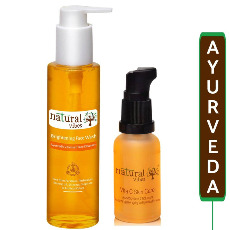 Buy Ayurvedic Vitamin C Brightening Skin Care Regime (Face wash + Serum) | Shop Verified Sustainable Face Wash on Brown Living™