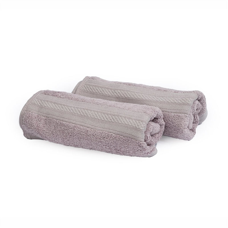 Buy Bamboo Cotton Bath Towels And Hand Towels Set Of 2 Grape Grey | Shop Verified Sustainable Bath Linens on Brown Living™