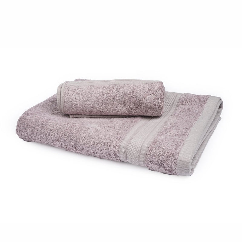 Buy Bamboo Cotton Bath Towels And Hand Towels Set Of 2 Grape Grey | Shop Verified Sustainable Bath Linens on Brown Living™