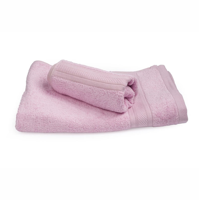 Buy Bamboo Cotton Bath Towels And Hand Towels Set of 2 Light Pink | Shop Verified Sustainable Bath Linens on Brown Living™