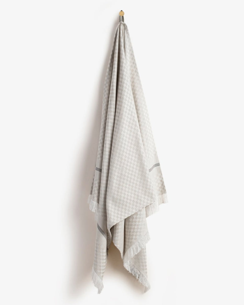 Buy Bamboo & Cotton Blend Woven Bath Towel | Chequerboard | Shop Verified Sustainable Bath Linens on Brown Living™