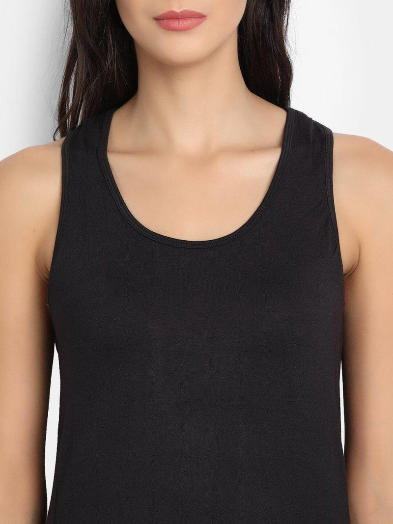 Buy Bamboo Fabric Black Runner Vest | Shop Verified Sustainable Womens Top on Brown Living™