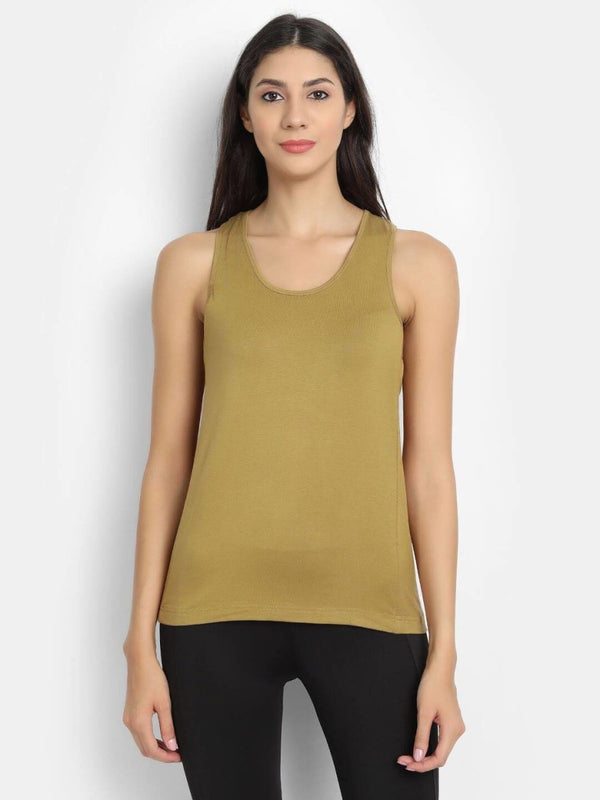 Buy Bamboo Fabric Olive Runner Vest | Shop Verified Sustainable Womens Top on Brown Living™