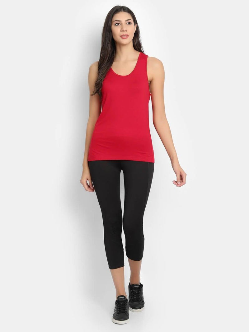 Buy Bamboo Fabric Red Runner Vest | Shop Verified Sustainable Womens Top on Brown Living™