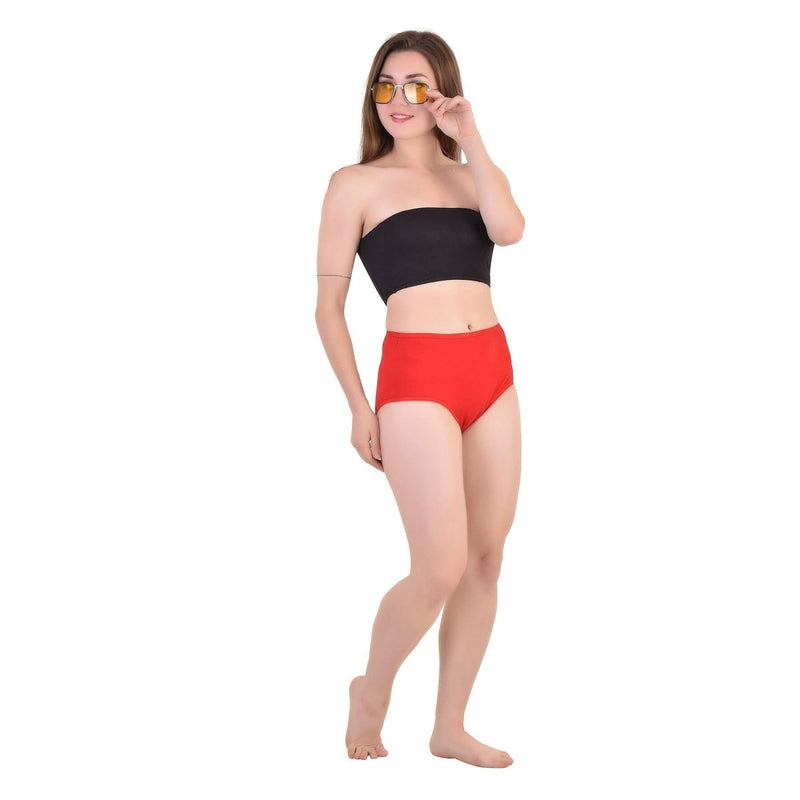 Buy Bamboo Fabric Women's Hipster Panty- Red and Black- Pack of 2 | Shop Verified Sustainable Womens Underwear on Brown Living™