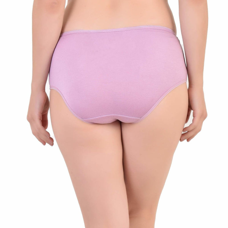 Buy Bamboo Fabric Women's Mid Rise Panty- Beige and Purple Pack of 2 | Shop Verified Sustainable Womens Underwear on Brown Living™