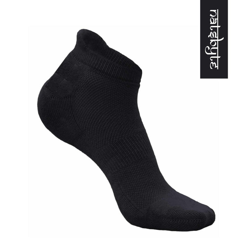 Bamboo Fiber Unisex Ankle Socks (Odour Free) - Black | Verified Sustainable Womens Socks on Brown Living™