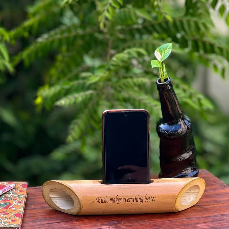 Buy Bamboobeat Sound Amplifier | Mobile Holder | Eco-friendly | Office Desk | Shop Verified Sustainable Desk Accessories on Brown Living™