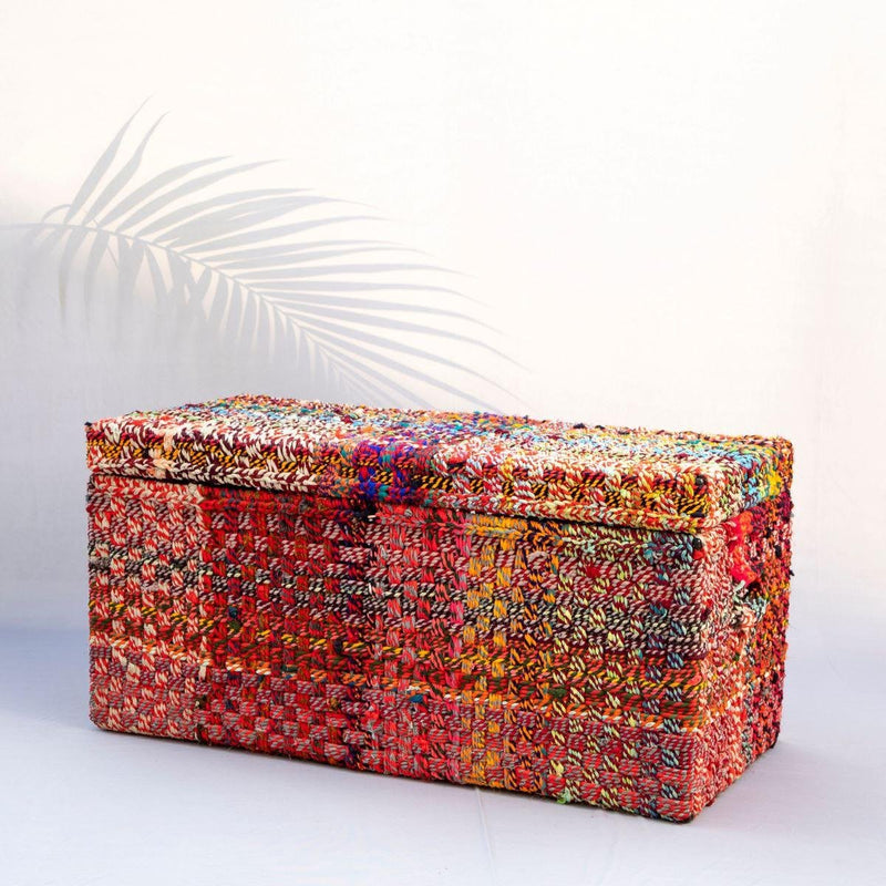 Buy Bano Upcycled Textile Trunk | Shop Verified Sustainable Baskets & Boxes on Brown Living™