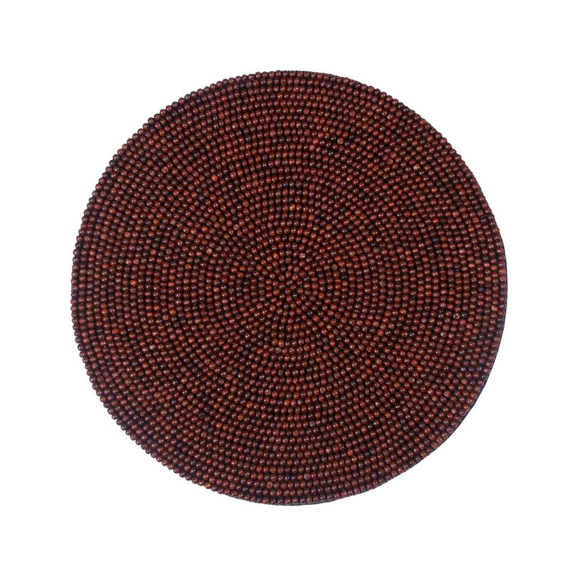 Buy Beaded Place Mats | Wooden beads-dark brown | Shop Verified Sustainable Table Decor on Brown Living™