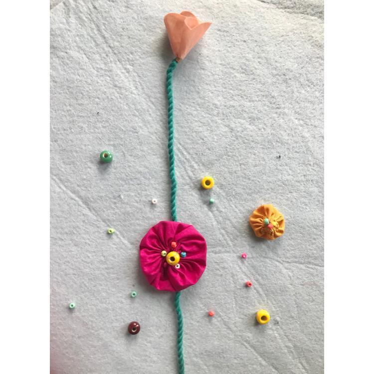 Buy Beady Flower Rakhi | Shop Verified Sustainable Rakhi on Brown Living™