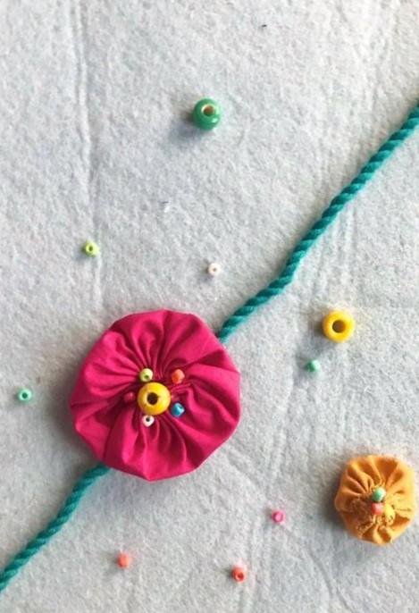 Buy Beady Flower Rakhi | Shop Verified Sustainable Rakhi on Brown Living™