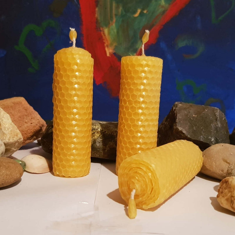 Buy BEE Happy | Pure Beeswax Hand-Rolled Candle pack of 3 | Shop Verified Sustainable Candles & Fragrances on Brown Living™