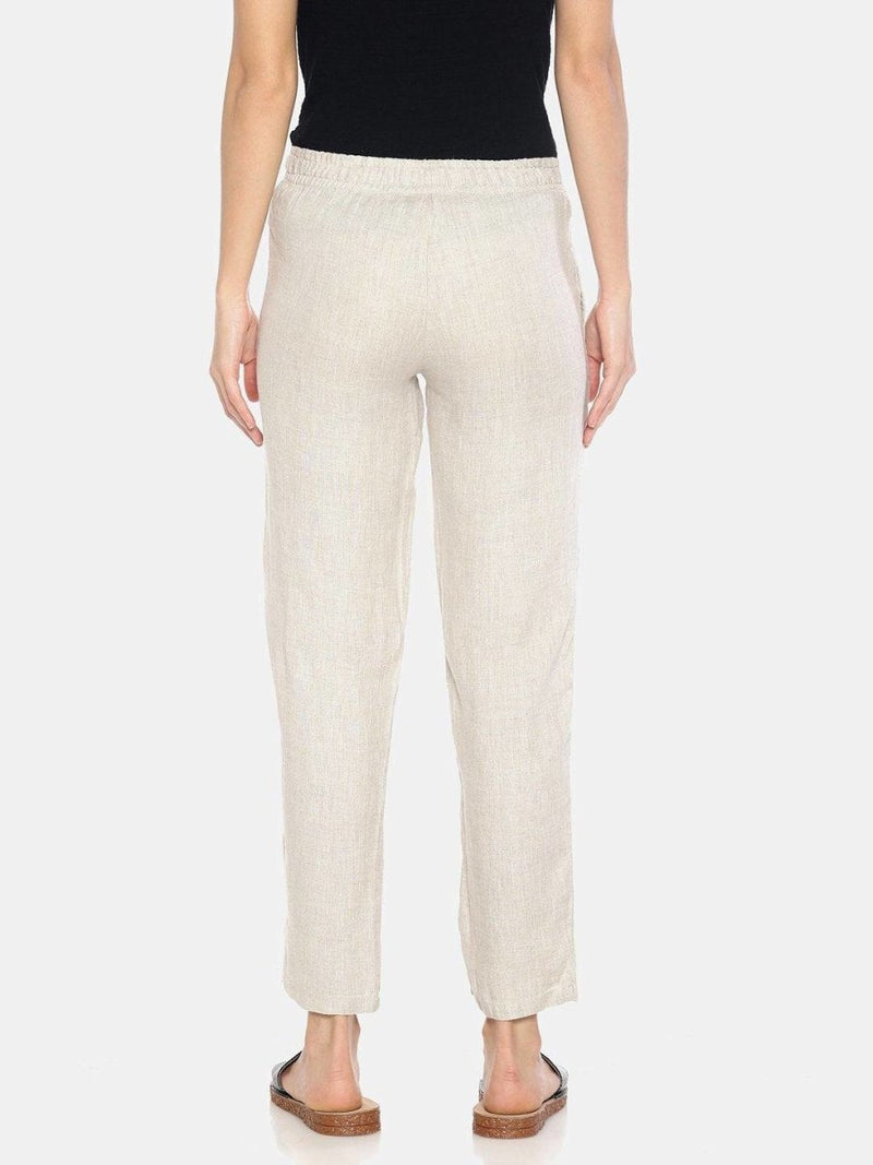 Buy Beige Colour Solid Lounge Pants For Women | Shop Verified Sustainable Womens Pants on Brown Living™