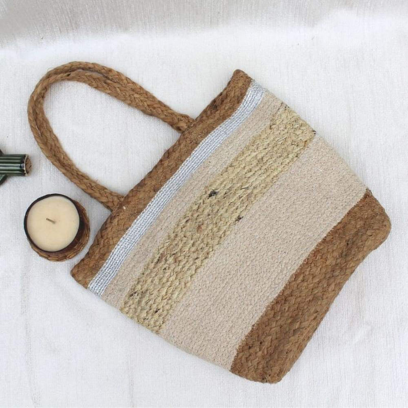 Beige Jute Tote Bag | Verified Sustainable Womens Bag on Brown Living™