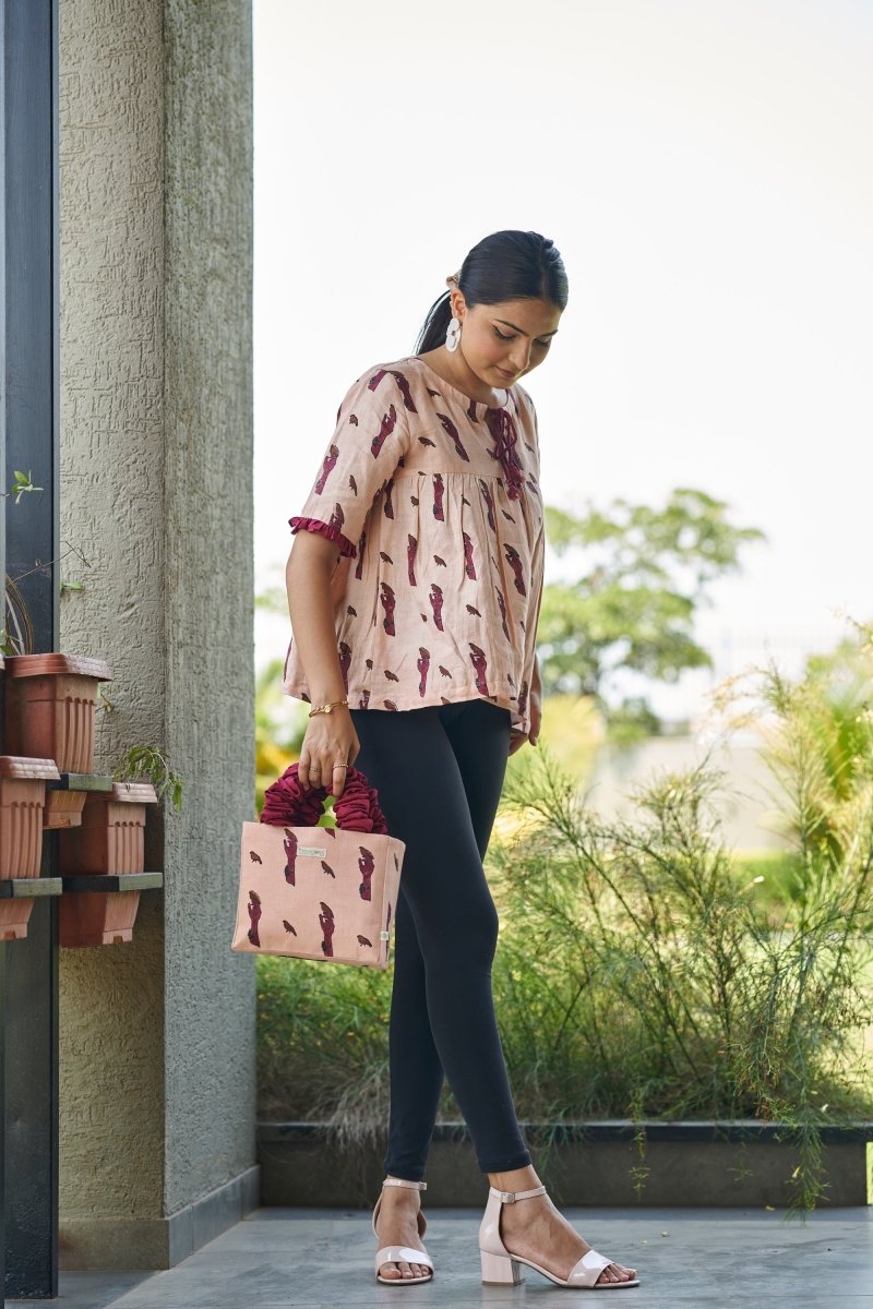 Buy Birdie Scrunchie Open Tote Bag in Bamboo Hemp | Shop Verified Sustainable Products on Brown Living