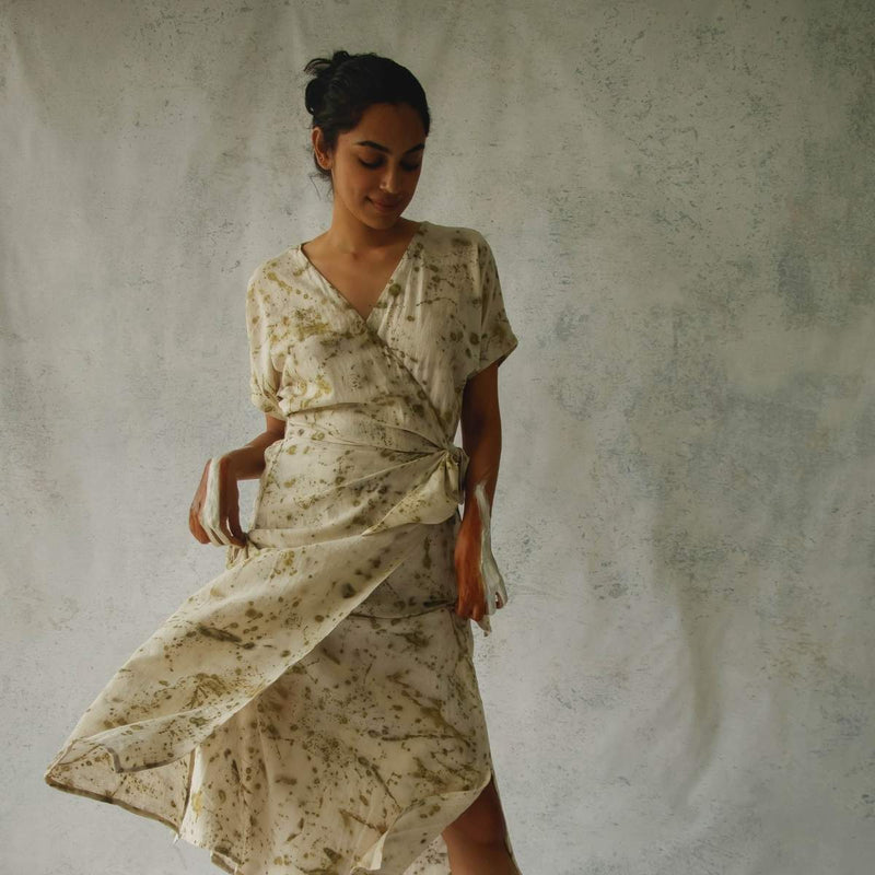 Buy Bits Of Green | Wrap Dress | Shop Verified Sustainable Womens dress on Brown Living™