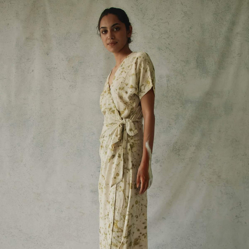 Buy Bits Of Green | Wrap Dress | Shop Verified Sustainable Womens dress on Brown Living™