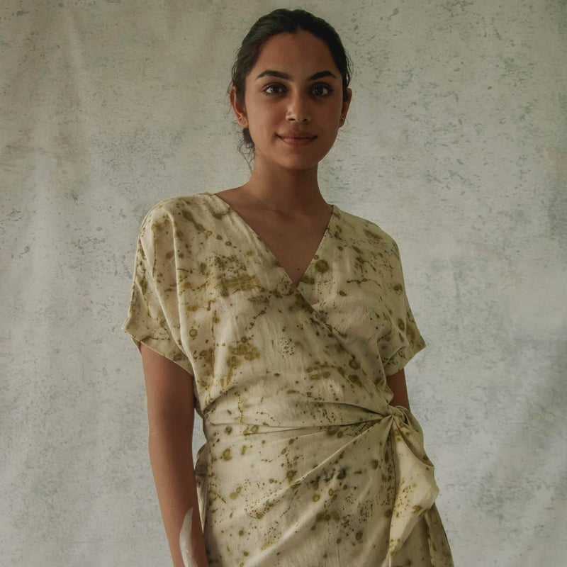 Buy Bits Of Green | Wrap Dress | Shop Verified Sustainable Womens dress on Brown Living™