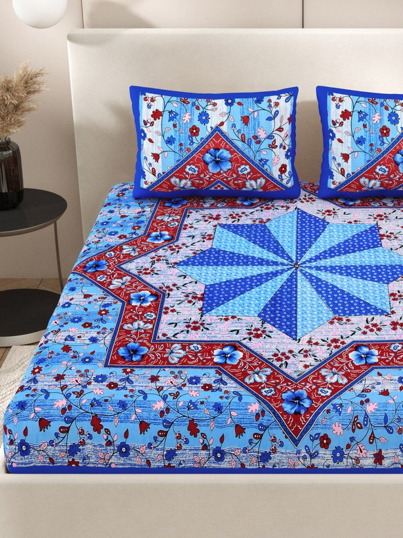 Buy Blue Interiors Paisley Hand Printed Cotton Queen Size Bedding Set | Shop Verified Sustainable Bedding on Brown Living™