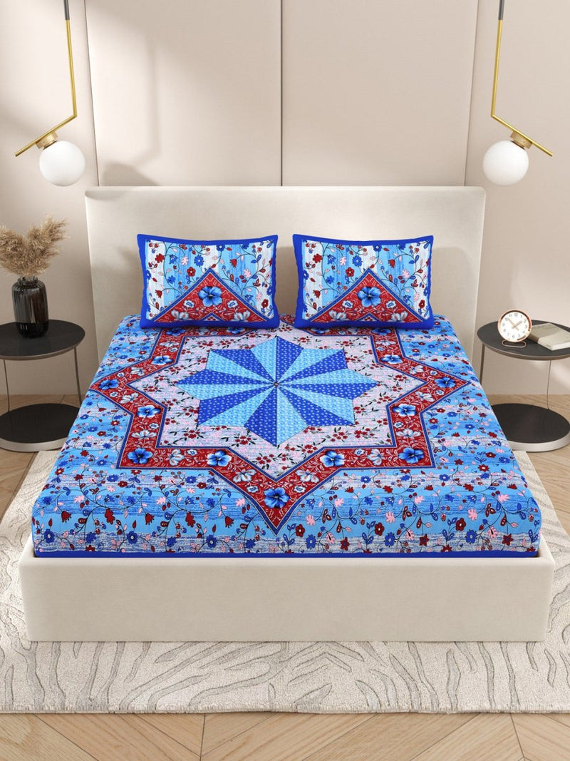 Buy Blue Interiors Paisley Hand Printed Cotton Queen Size Bedding Set | Shop Verified Sustainable Bedding on Brown Living™