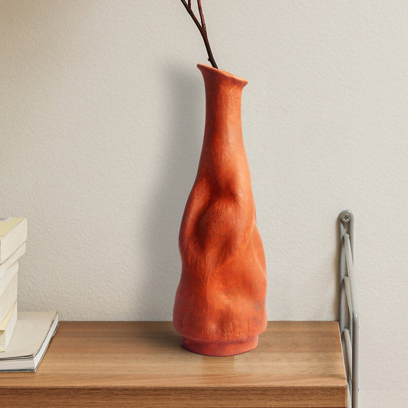 Buy Bot Lipped Organic Terracotta Flower Vase | Shop Verified Sustainable Decor & Artefacts on Brown Living™