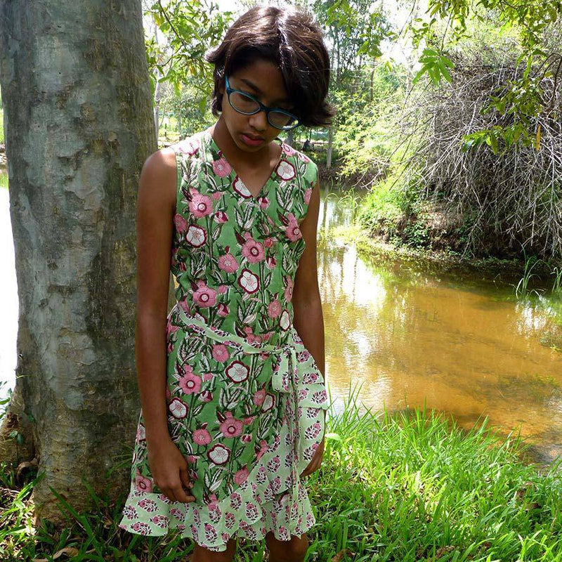 Buy Calla Dress - Green | Shop Verified Sustainable Kids Frocks & Dresses on Brown Living™