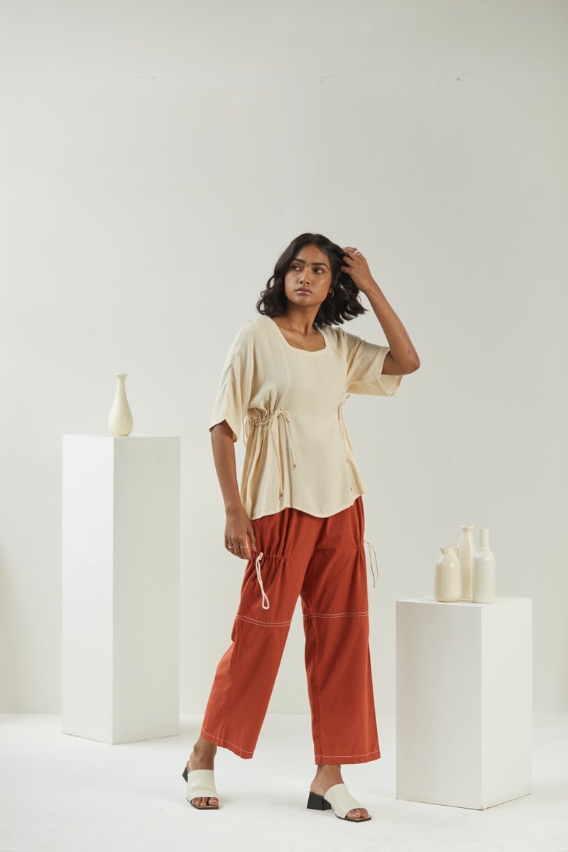 Buy Candlelit Beige Blouse | Womens Blouse | Shop Verified Sustainable Womens Blouse on Brown Living™